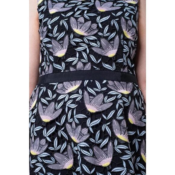 Self Portrait Blue Peony Floral Lace Sleeveless Dress - Picture 8 of 9